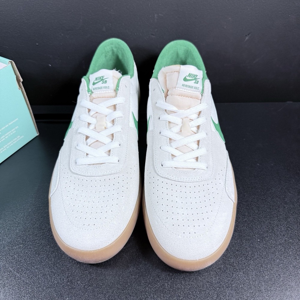 Nike Heritage Vulc SB Lucky Green Gum Sneakers Retro CD5010-101 Mens Size 12 - Picture 8 of 14